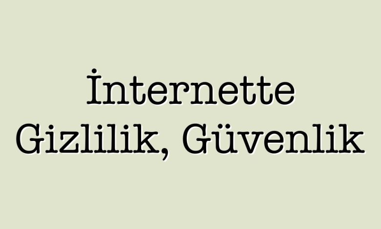 internette gizlilik güvenlik