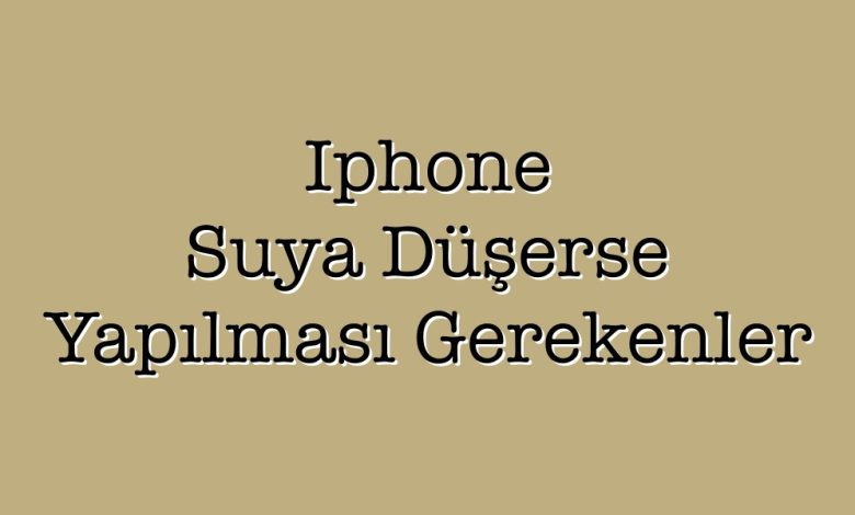 iphone suya düşerse